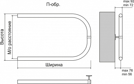 Эконом П-обр AISI 32х2 500х500 Полотенцесушитель  TERMINUS Санкт-Петербург - фото 3