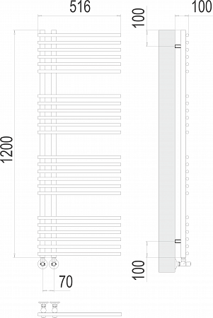 Астра П24 70х1200 Полотенцесушитель  TERMINUS Санкт-Петербург - фото 3