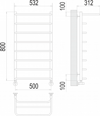 Полка П8 500х800  Полотенцесушитель  TERMINUS Санкт-Петербург - фото 3