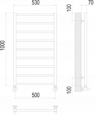 Контур П9 500х1000 Полотенцесушитель  TERMINUS Санкт-Петербург - фото 3