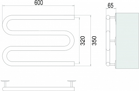 Электро 25 М-обр 600х350 Полотенцесушитель  TERMINUS Санкт-Петербург - фото 3