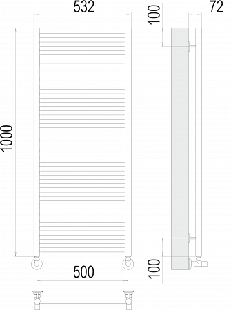 Аврора П20 500х1000 Полотенцесушитель  TERMINUS Санкт-Петербург - фото 3