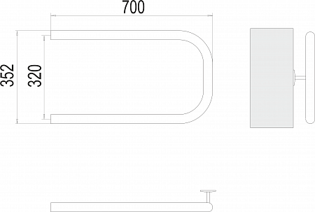 П-обр AISI 32х2 320х700 Полотенцесушитель  TERMINUS Санкт-Петербург - фото 3