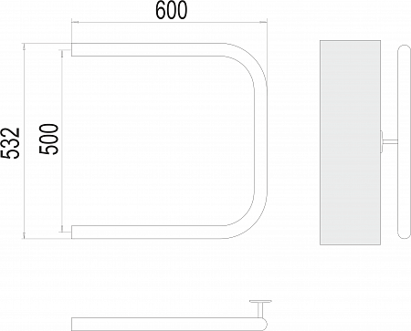 П-обр AISI 32х2 500х600 Полотенцесушитель  TERMINUS Санкт-Петербург - фото 3