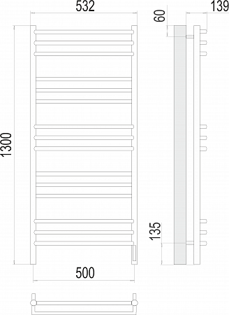 Прато П15 500х1300 электро (sensor quick touch) Полотенцесушитель  TERMINUS Санкт-Петербург - фото 3