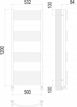 Классик П22 500х1200 Полотенцесушитель  TERMINUS Санкт-Петербург - фото 3