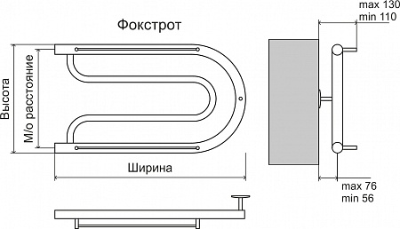 Фокстрот AISI 32х2 320х600 Полотенцесушитель  TERMINUS Санкт-Петербург - фото 3
