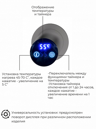 Рондо П2 350х760 электро Полотенцесушитель TERMINUS Оружейная сталь Санкт-Петербург - фото 5