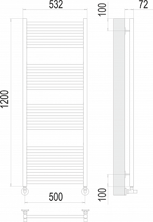 Аврора П22 500х1200 Полотенцесушитель  TERMINUS Санкт-Петербург - фото 3