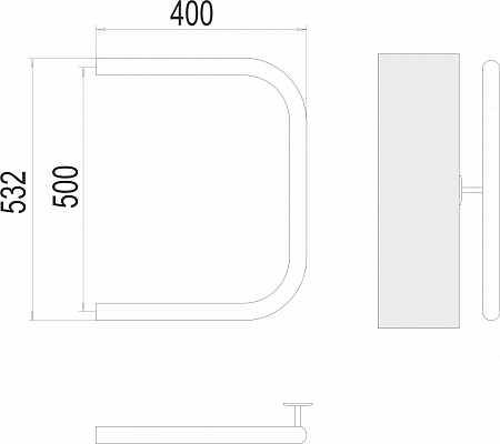 П-обр AISI 32х2 500х400 Полотенцесушитель  TERMINUS Санкт-Петербург - фото 3